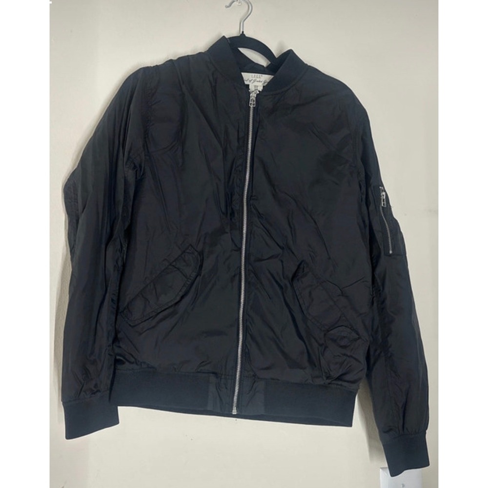 HM LOGG Label of Graded Goods Black Bomber Jacket Womens Medium Full Zip Utility